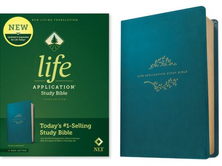 NLT Life Application Study Bible, Third Edition (Leatherlike, Teal Blue, Red Letter) For Sale