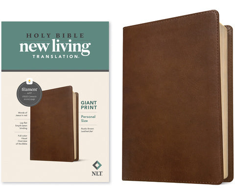 NLT Personal Size Giant Print Bible, Filament Enabled Edition (Red Letter, Leatherlike, Rustic Brown) Online